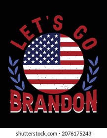 Brandon Shirt. Let's Go Brandon Conservative US Flag T-Shirt Design.