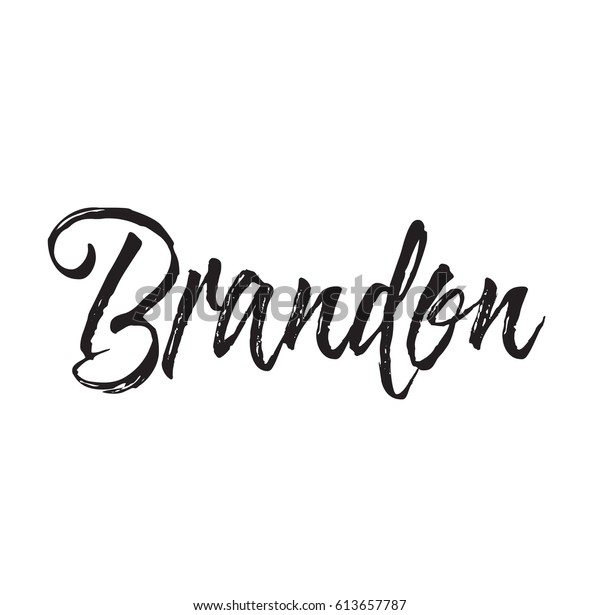 Brandon Text Design Vector Calligraphy Typography Stock Vector (Royalty ...