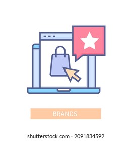 Brands - modern colored line design style icon