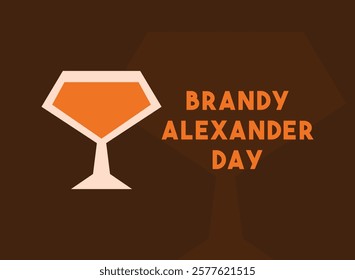 Brandy Alexander Day. Flat design vector. Eps 10.