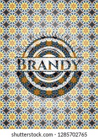 Brandy arabesque badge. arabic decoration.