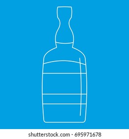 Brandy bottle icon blue outline style isolated vector illustration. Thin line sign