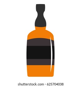 Brandy bottle icon flat isolated on white background vector illustration