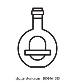 icono del frasco de brandy sobre fondo blanco, estilo de línea, ilustración vectorial