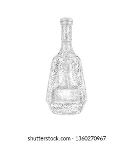 Brandy bottle illustration in sketch design.