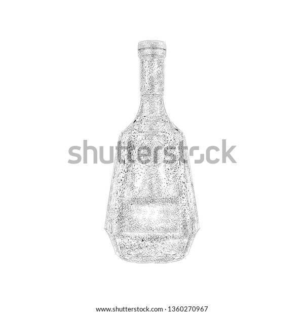 Brandy Bottle Illustration Sketch Design Stock Vector (Royalty Free
