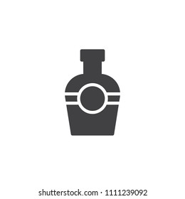 Brandy bottle vector icon. filled flat sign for mobile concept and web design. simple solid icon. Symbol, logo illustration. Pixel perfect vector graphics