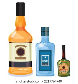 brandy bottle vector illustration concept