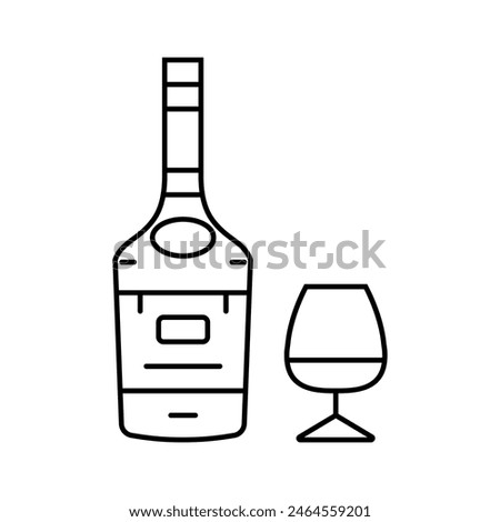 brandy drink bottle line icon vector. brandy drink bottle sign. isolated contour symbol black illustration