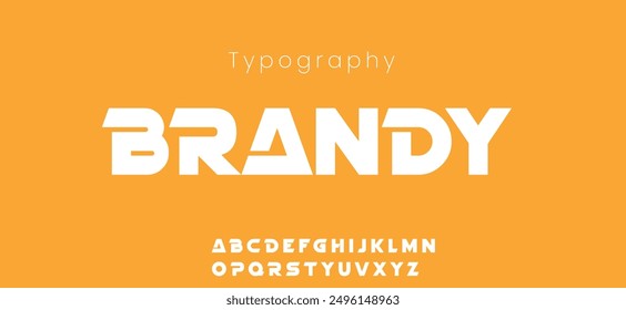 Brandy futuristic font dynamic headline and logo. Type for sport, race, gym, car Vector typographic design