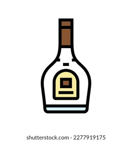 brandy glass bottle color icon vector. brandy glass bottle sign. isolated symbol illustration