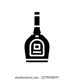 brandy glass bottle glyph icon vector. brandy glass bottle sign. isolated symbol illustration