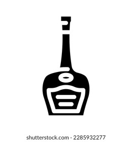 brandy glass bottle glyph icon vector. brandy glass bottle sign. isolated symbol illustration