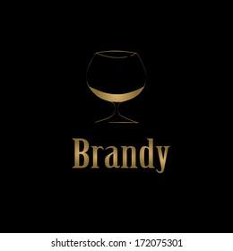 brandy glass design menu background. Vector