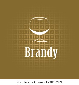 brandy glass design menu background. Vector