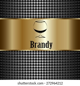 brandy glass design menu background. Vector