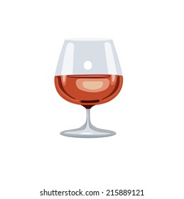 brandy glass flat design on white