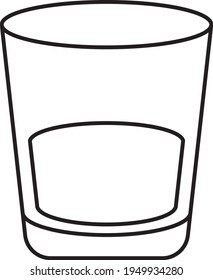 Brandy glass logo. Black linear glass. Vector icon. Bramdy glass on a white background. 