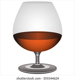 brandy glass on white background vector