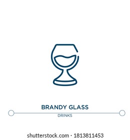 brandy glass outline vector icon. simple element illustration. brandy glass outline icon from editable drinks concept. can be used for web and mobile

