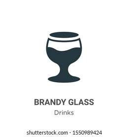 Brandy glass vector icon on white background. Flat vector brandy glass icon symbol sign from modern drinks collection for mobile concept and web apps design.