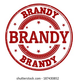 Brandy grunge rubber stamp on white, vector illustration
