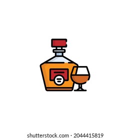 Icono De Brandy Aislado En Fondo Blanco