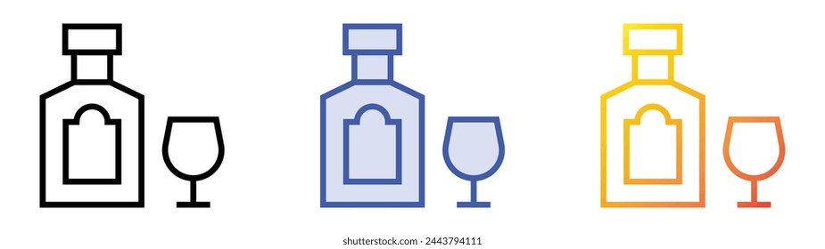 brandy icon. Linear, Blue Fill and Gradient Style Design Isolated On White Background