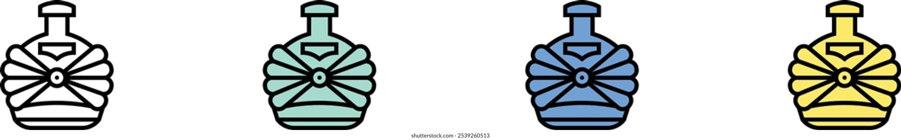 brandy icon. Outline, Green, Blue and Yellow Style Design Isolated On White Background
