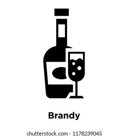 Brandy icon vector isolated on white background, logo concept of Brandy sign on transparent background, filled black symbol