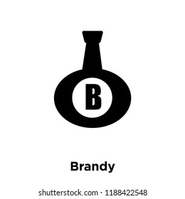 Brandy icon vector isolated on white background, logo concept of Brandy sign on transparent background, filled black symbol