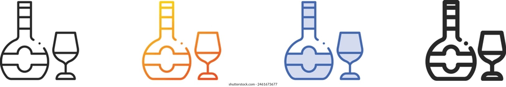 brandy icon.Thin Linear, Gradient, Blue Stroke and bold Style Design Isolated On White Background