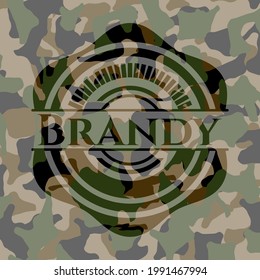 Brandy on camo pattern. Vector Illustration. Detailed. 
