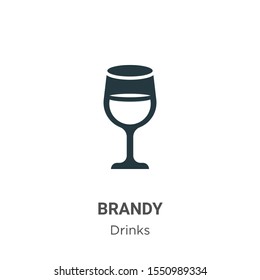 Brandy vector icon on white background. Flat vector brandy icon symbol sign from modern drinks collection for mobile concept and web apps design.