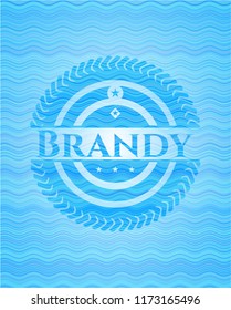 Brandy water wave concept badge.