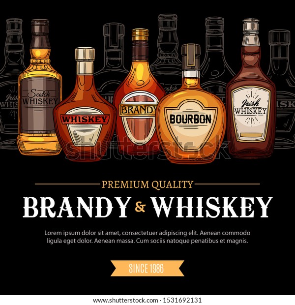 Brandy Whiskey Elite Alcohol Drinks Vector Stock Vector Royalty Free 1531692131