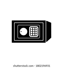 Brankas, símbolo de vector de icono seguro ilustración aislada fondo blanco