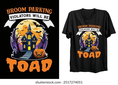 Violadores de estacionamento Braoom será sapo - vetor de t shirt Halloween