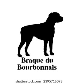 Braque du Bourbonnais. Dog silhouette dog breeds dog monogram logo dog face vector