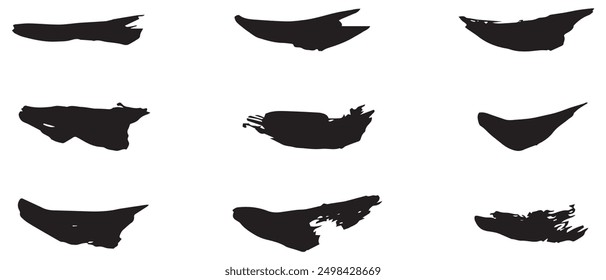 Brash stroke black color design Painted illustration.
