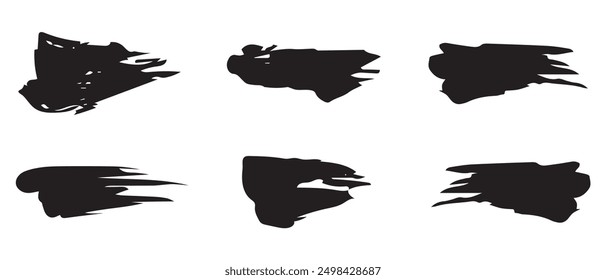 Brash stroke black color design Painted illustration.
