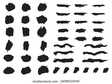 Brash stroke black color design Painted illustration.