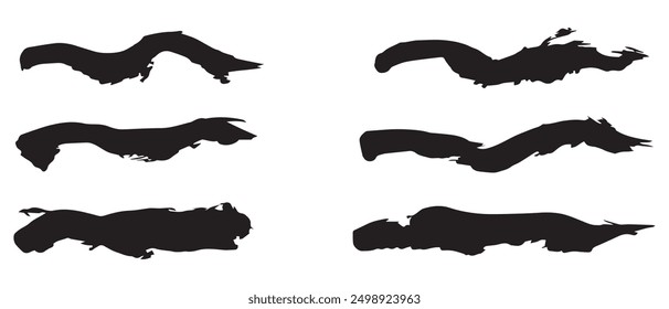 Brash stroke black color design Painted illustration.