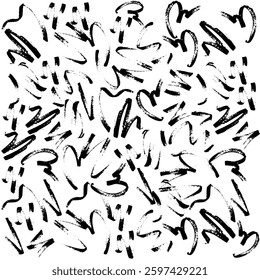 Brash stroke black color design Painted illustration.