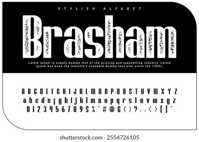 Brasham Stylish alphabet display vector font and Beautiful luxury Font