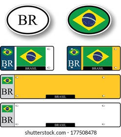 brasil auto set against white background, abstract vector art illustration, image contains transparency