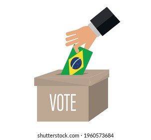 Brasil Elections Vote Box Vector Work. People voting.