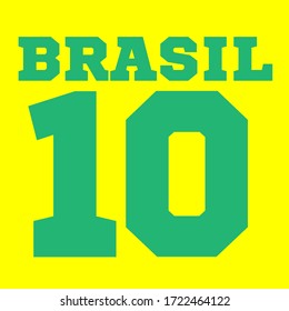 Brasil Football Jersey Number Design