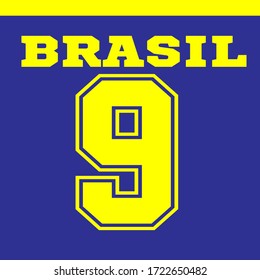 Brasil Football Jersey Number Design