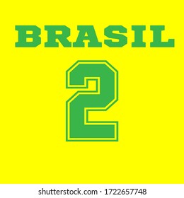 Brasil Football Jersey Number Design